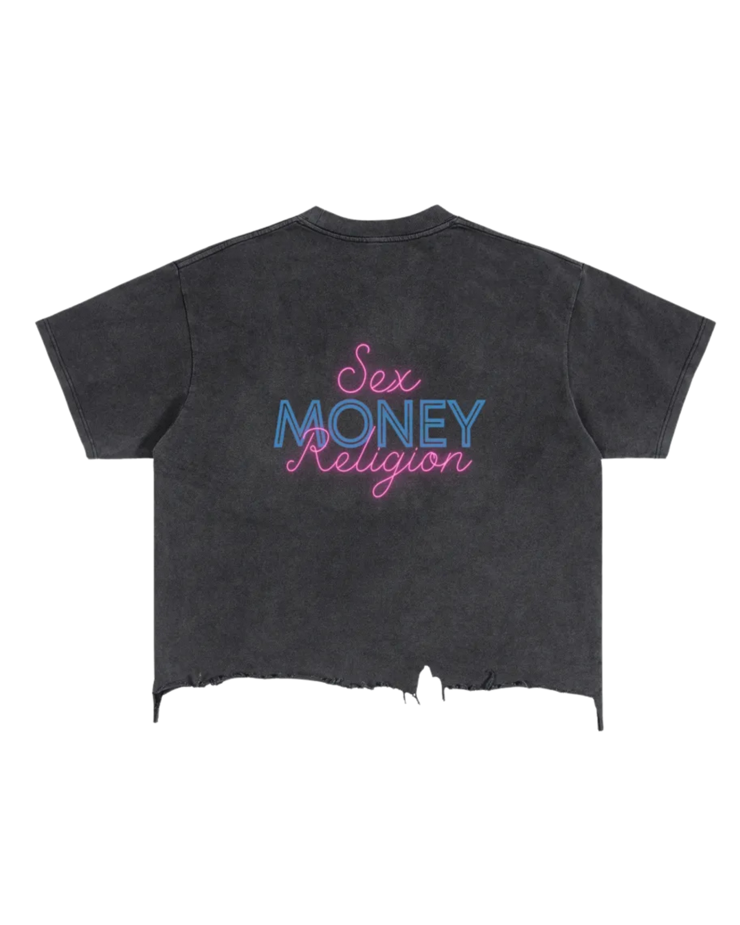 Vintage Wash Boxy Distressed Hem T-Shirt